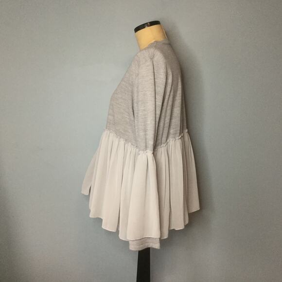 Lost Ink 4X Smocked Chiffon Contrast Knit Sweater - Picture 8 of 9